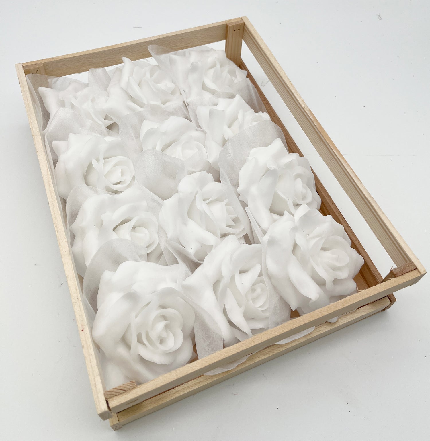 Wachsrose - schneeweiß Rose aus Wachs