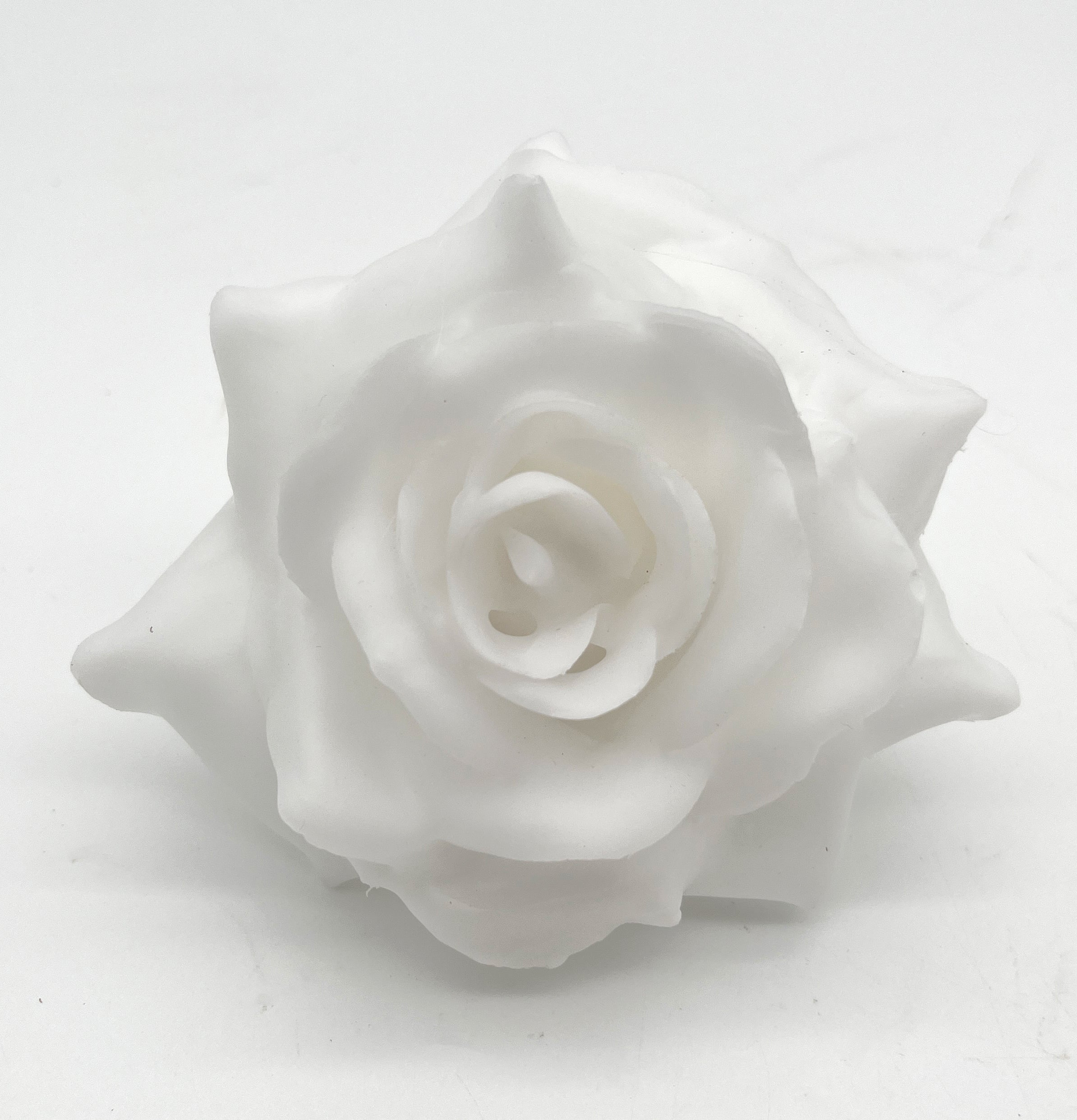 Wachsrose - schneeweiß Rose aus Wachs