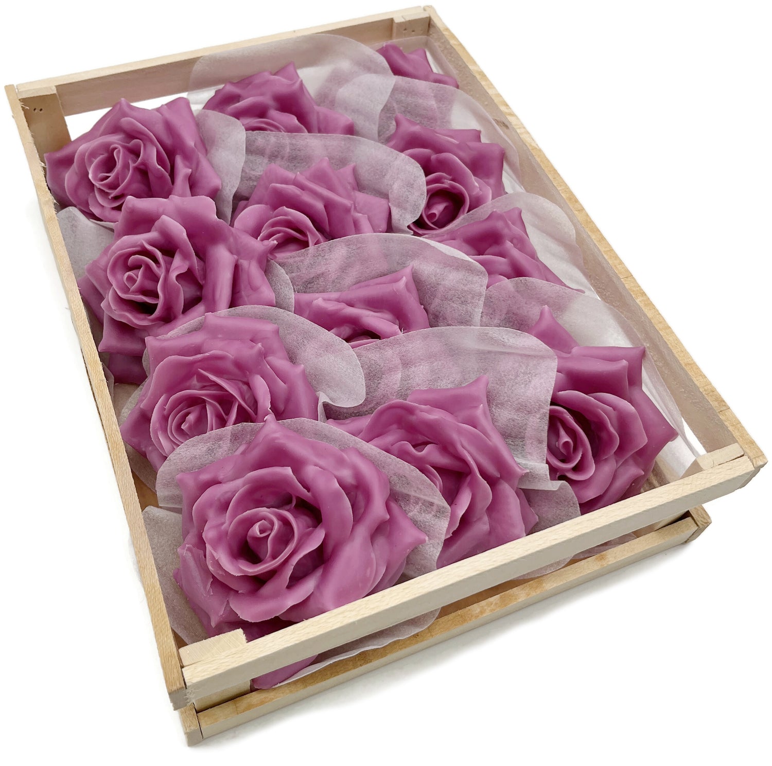 Wachsrose - altrosa Rose aus Wachs