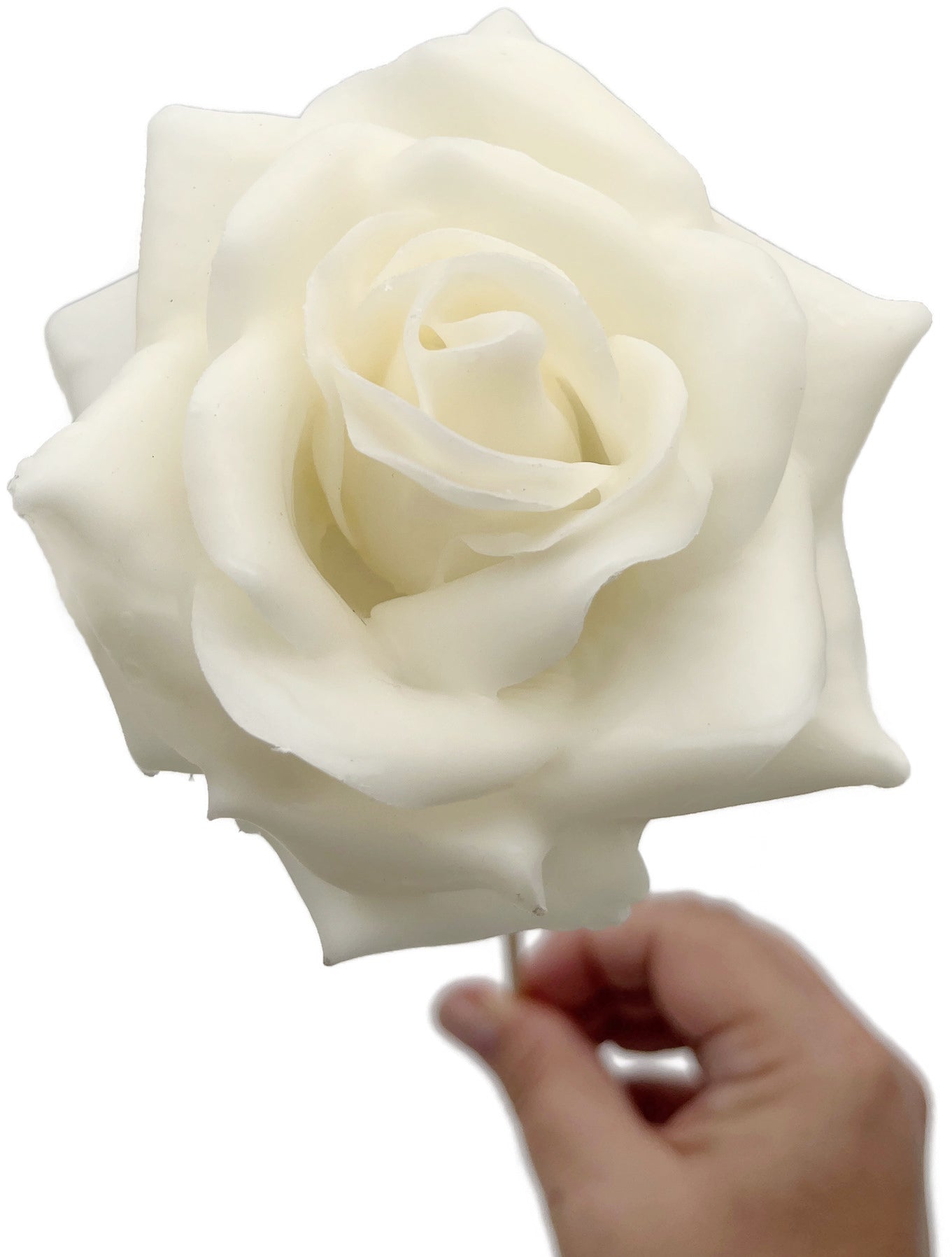 Wachsrose - creme weiße Rose aus Wachs