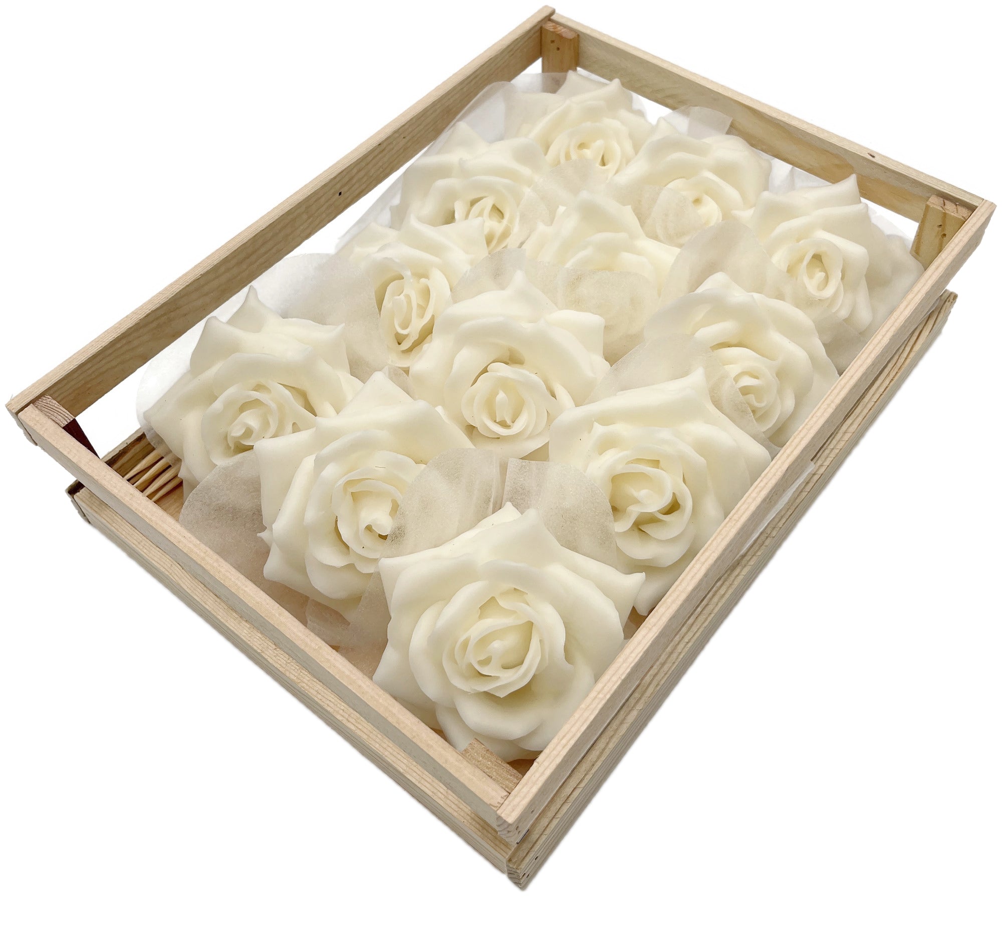Wachsrose - creme weiße Rose aus Wachs