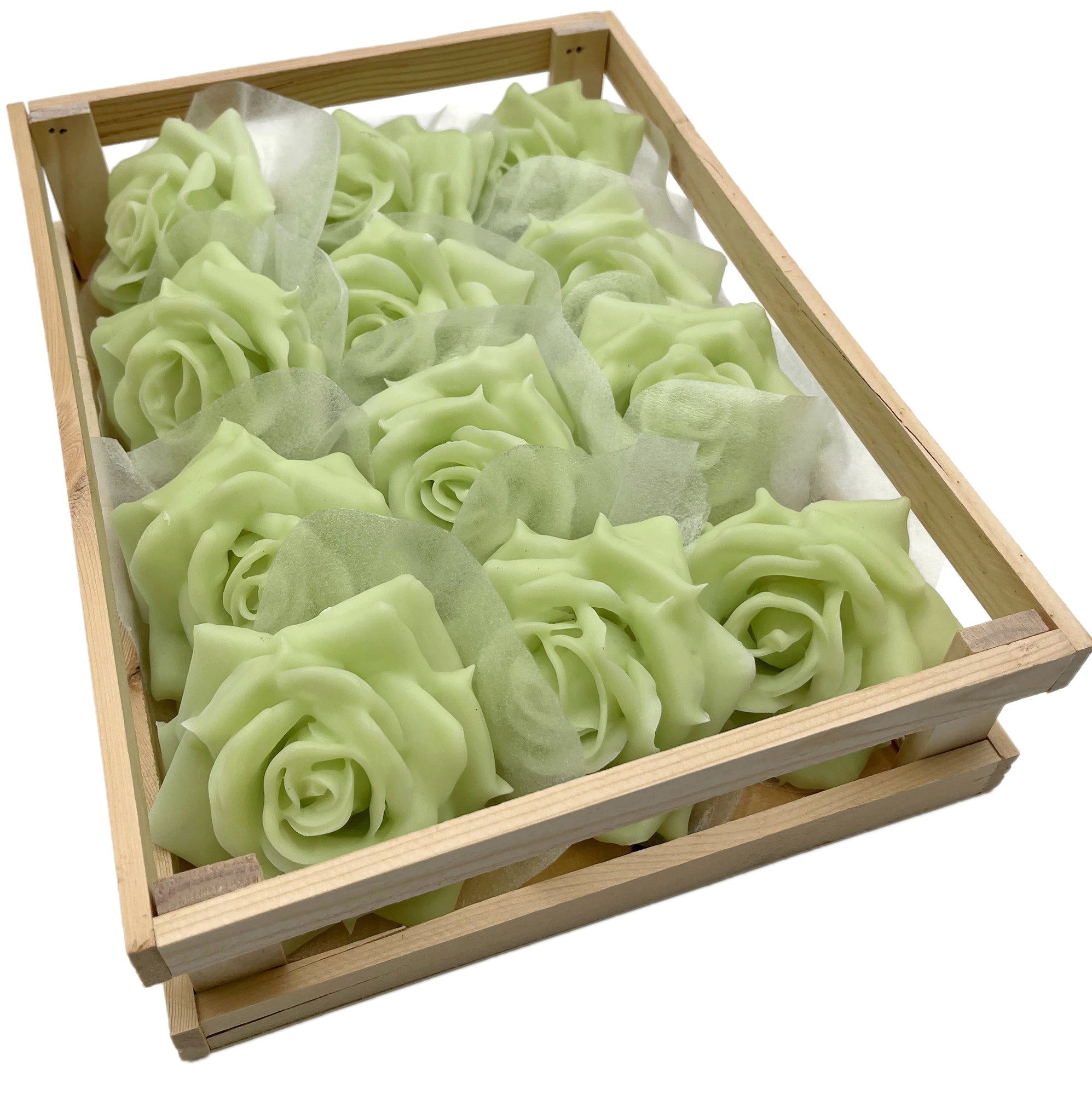 Wachsrose - mintgrüne Rose aus Wachs
