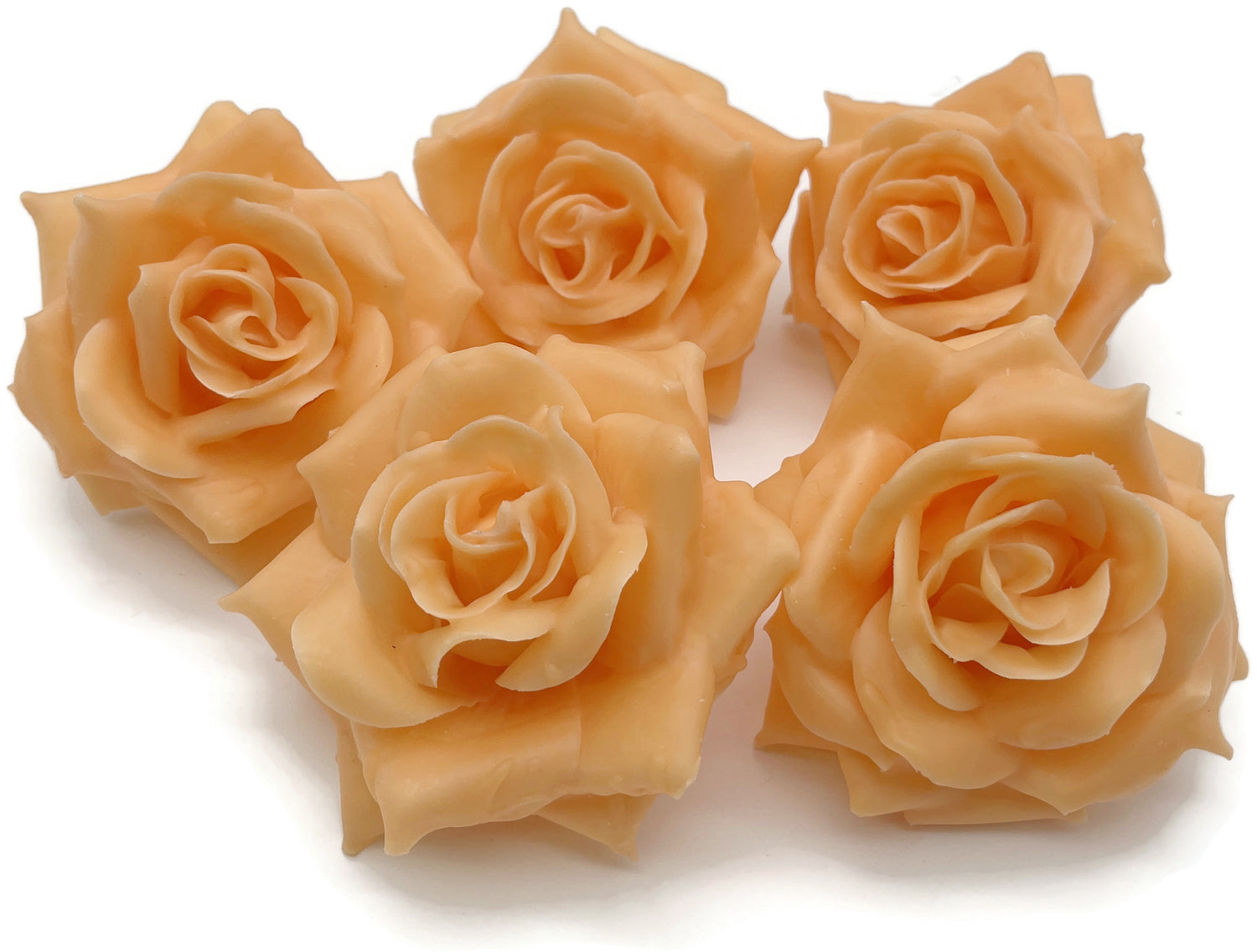 Wachsrose - pfirsich-farbene Rose aus Wachs