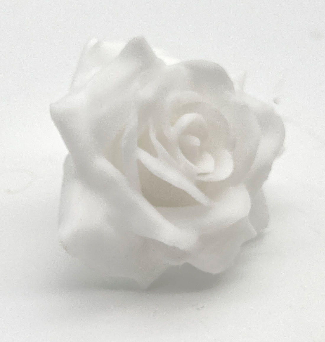 Wachsrose - schneeweiß Rose aus Wachs