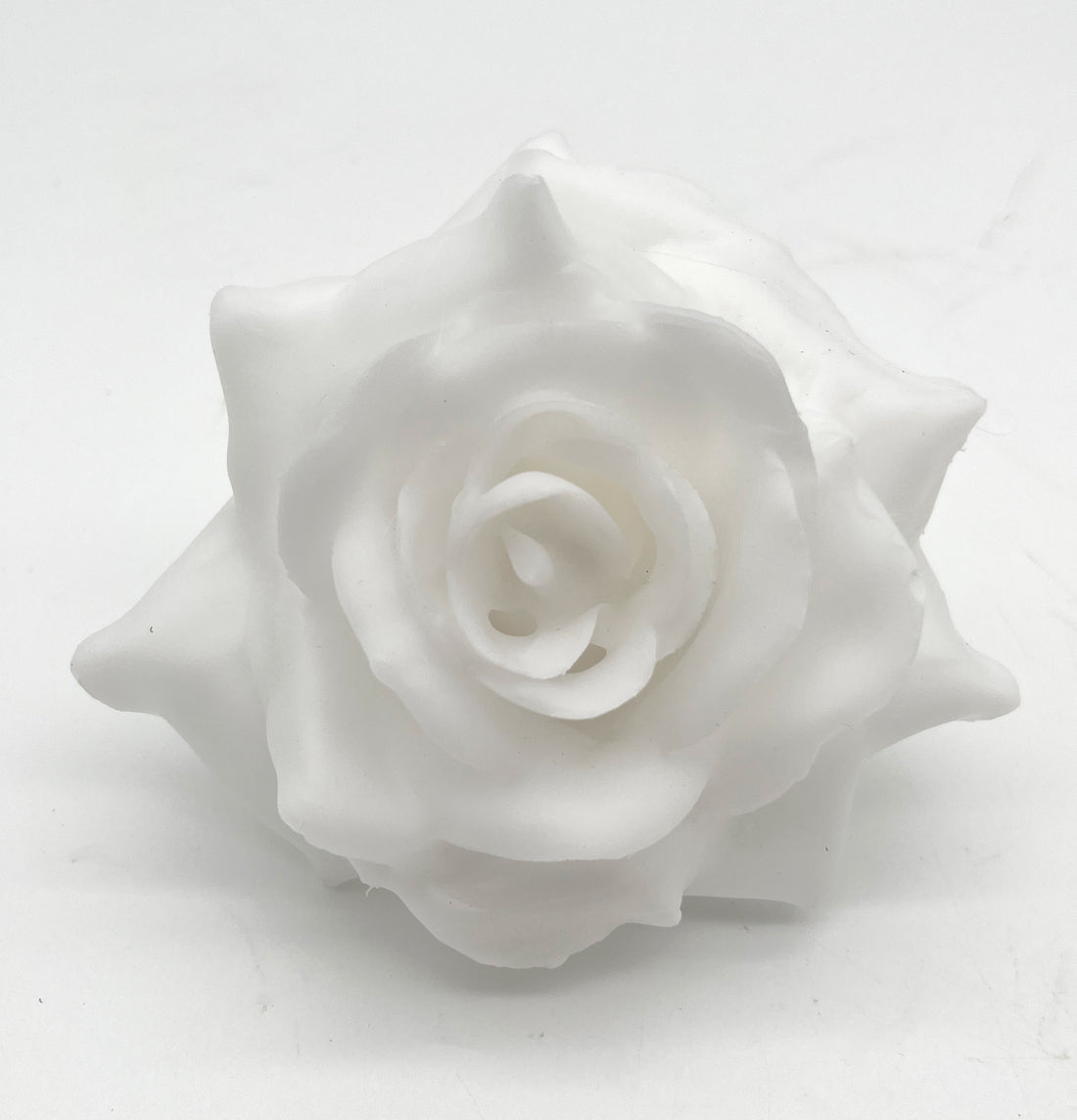 Wachsrose - schneeweiß Rose aus Wachs