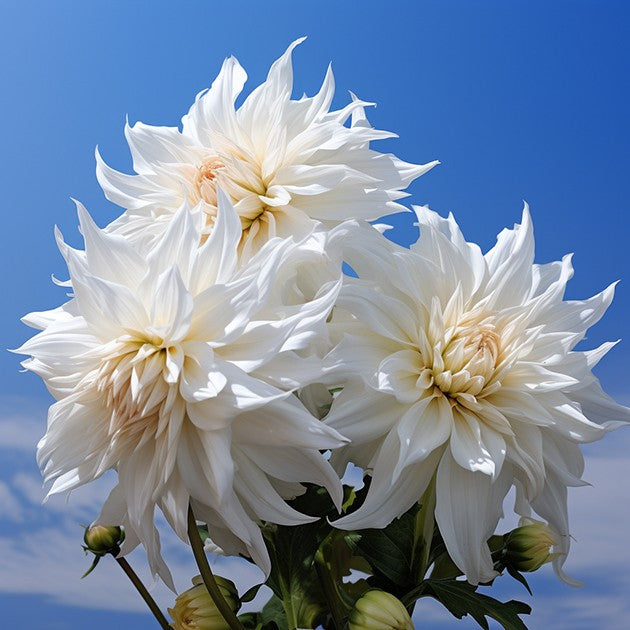 Dahlia imperialis &quot;Double White&quot; - Baumdahlie mit weißen Blüten